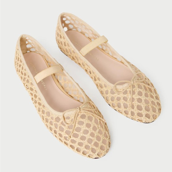 Loeffler Randall Beige Woven Ballet Flats - Picture 1 of 8